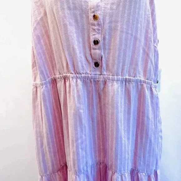 NWT SONOMA Women Sleeveless Pullover Purple Elastic Waist V-Neck Long Dress 2X - Picture 3 of 12